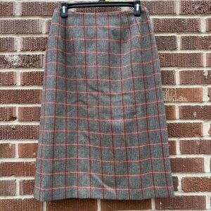 Vintage Women's Sz 8 Harve Benard Wool Skirt Houndstooth Plaid Lined Academia